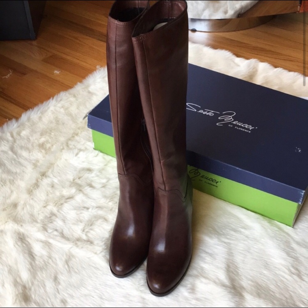 Sesto Meucci Knee High Brown Boots sz 7